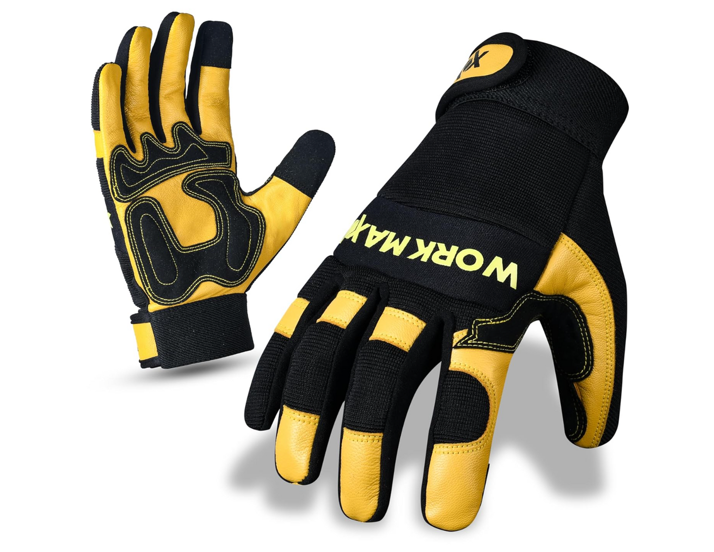 WORKMAXX Gardening Working Gloves Garden Thorn Proof Flexible Heavy Duty Leather Mechanic Utility Dexterity Breathable Construction Gloves for Work Mens Women