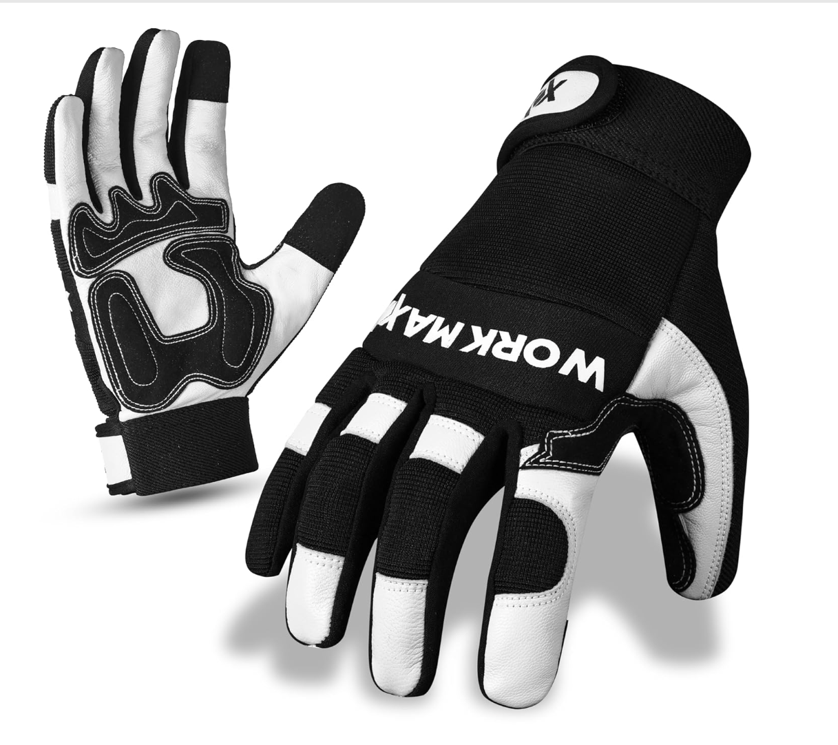 WORKMAXX Gardening Working Gloves Garden Thorn Proof Flexible Heavy Duty Leather Mechanic Utility Dexterity Breathable Construction Gloves for Work Mens Women